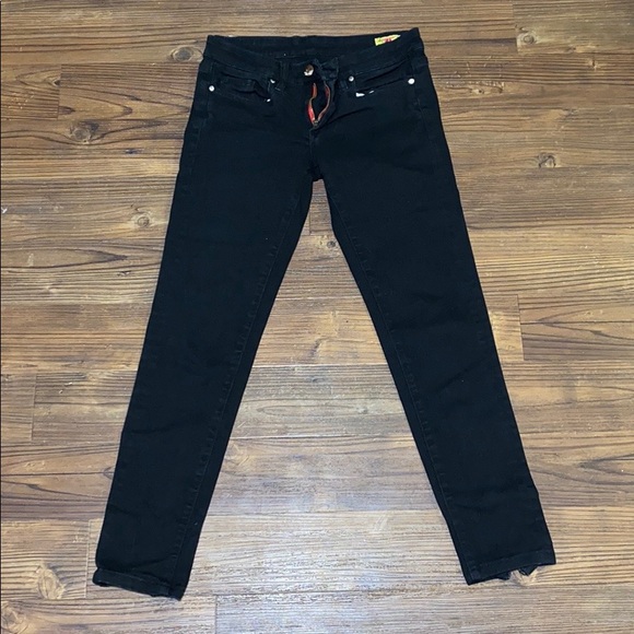 BLANK NYC black skinny jeans zipper ankle cropped - Picture 2 of 6